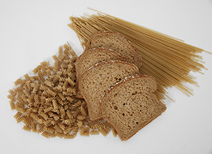 Bread, pasta, and grains.