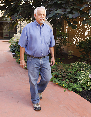 Man walking outdoors.